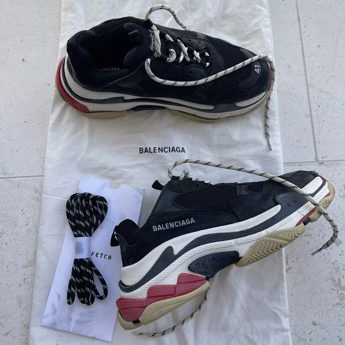 Balenciaga triple S black/red sneakers eu 41 good condition