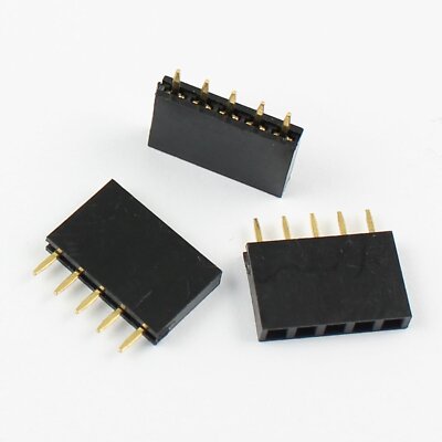 10Pcs 2.54mm Pitch 1x5 Pin 5 Pin Female Single Row Straight Header Strip #D4