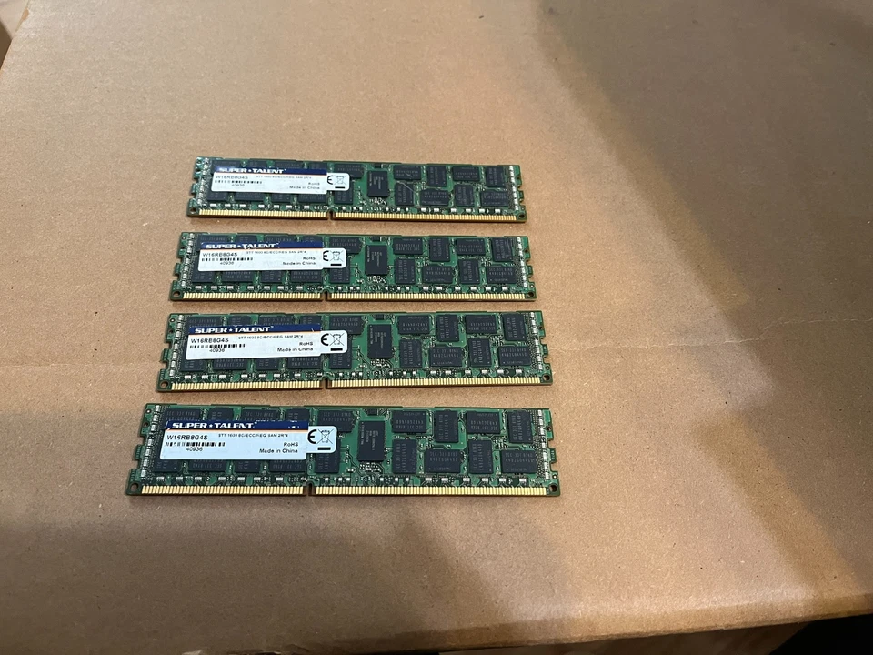 SUPER TALENT 8GB W16RB8G4S PC3-12800 DDR3-1600MHZ ECC REG CL11 DIMM RAM L2-9(11) - Image 4 of 4