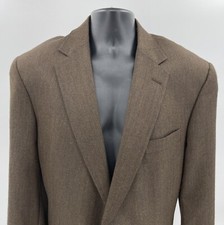 Hart Schaffner Marx Gold Trumpeter Worsted Spun Cashmere Sport Jacket 46R Brown