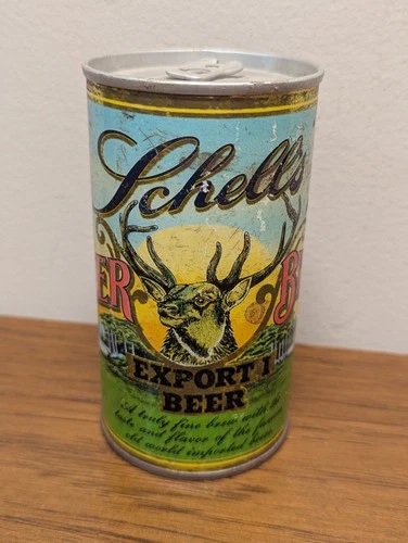 Vintage Schell’s Deer Brand Export Beer Pull Tab Can Elk Graphic Minnesota Empty