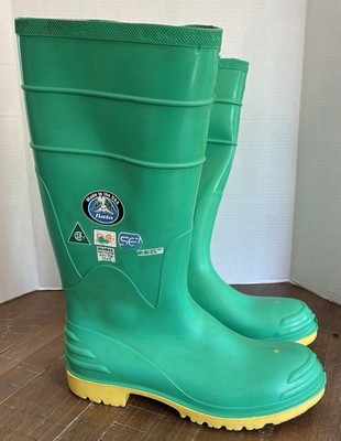 Bata Hazmax Steel Toe Rubber Boots 16  Tall Size 10 Hazmat Lightly Used EUC