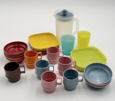 VTG Tupperware Toys Dishes Pitcher 25 Pieces Cups Bowls Plates
