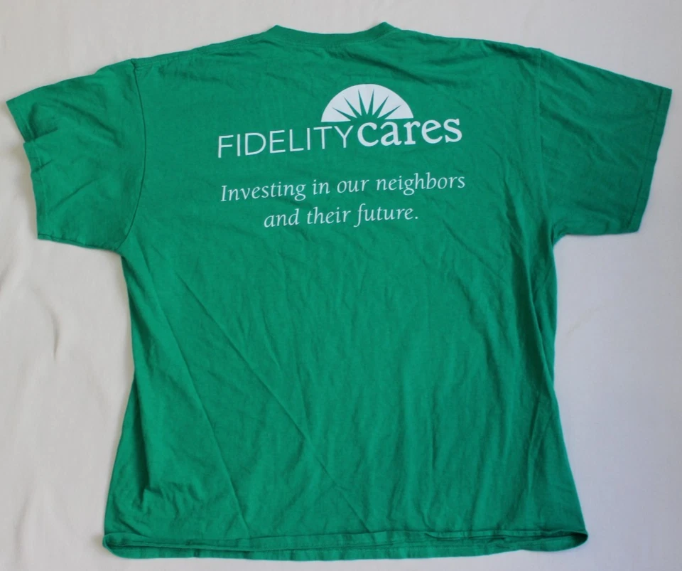Fidelity Investments Adult T-Shirt Size 2XL Green Port and Company 100% Cotton - Image 3 of 4