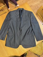 Circle S Western Blazer 48L Charcoal Gray Lambswool Sport Coat Cowboy Yoke Rodeo