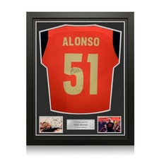 Xabi Alonso Signed Bayer Leverkusen 2024-25 Football Jersey. Standard Frame