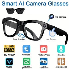 AI-powered smart music glasses with a camera, supporting 1080p HD video recordin