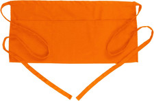 Waist Apron with 3 Pockets - Orange Waitress Waiter Server Short Apron