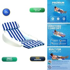 Swimline Sunchaser Floating Pool Lounge Chair Adults Padded Cushion 10010M
