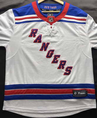Fanatics New York Rangers NHL Hockey Jersey White Blue Red Size L