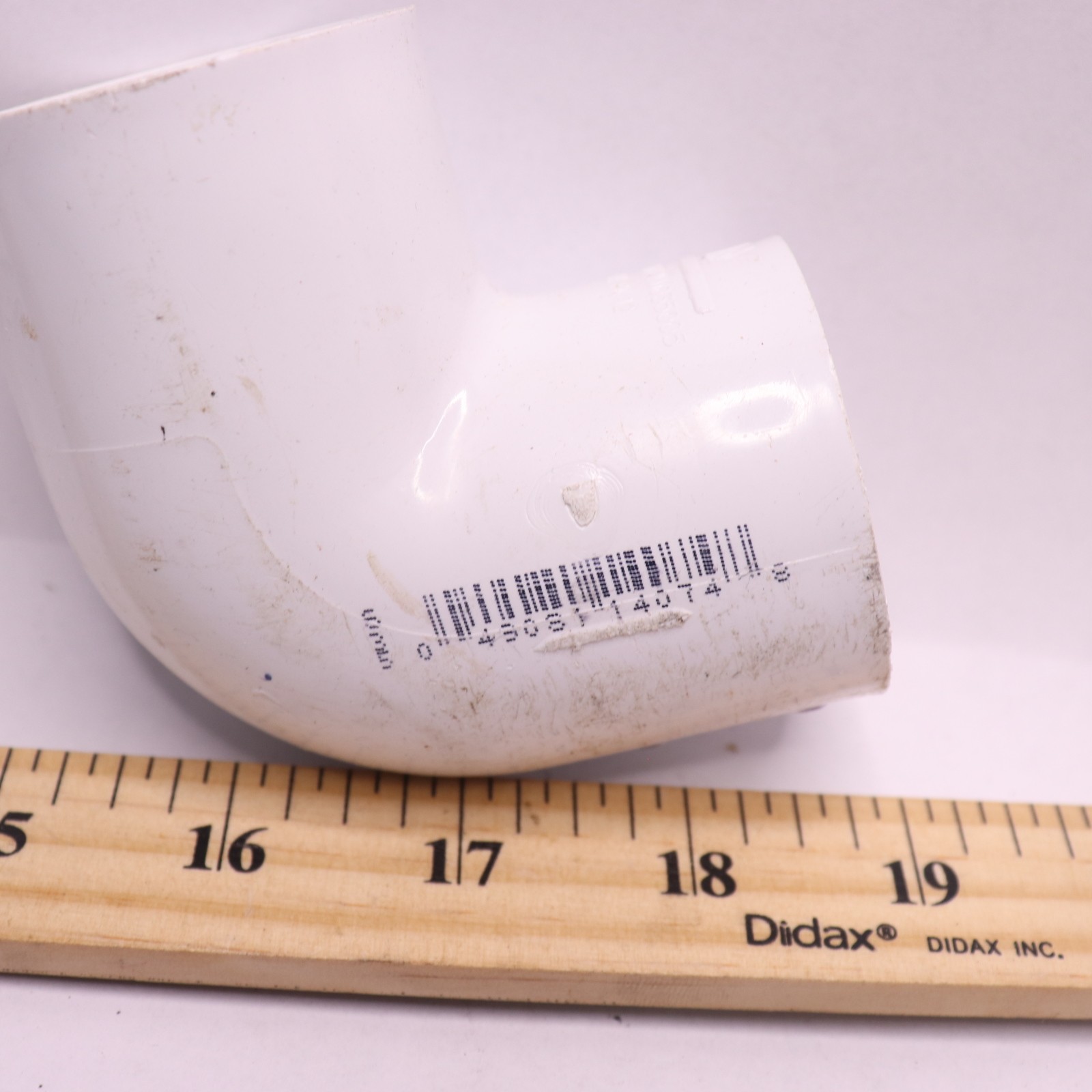 90 Degree Elbow Fitting Slip x Slip Schedule 40 PVC Fitting White 1-1/4 
