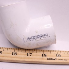 90 Degree Elbow Fitting Slip x Slip Schedule 40 PVC Fitting White 1-1/4