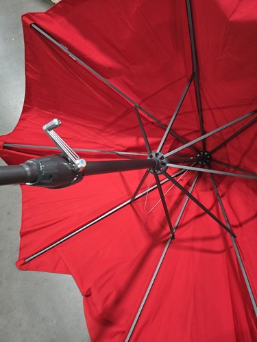 CALIFORNIA UMBRELLA 9' ROUND ALUMINUM MARKET UMBRELLA - LOGO RED