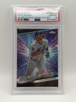 2024 TOPPS STARS OF MLB CHROME BLACK REFRACTOR #CSMLB24 PETE ALONSO 8/25 PSA 10