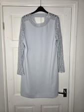 Ladies Reiss Knee Length Lace Shift Dress Blue Size 14