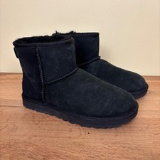 UGG Classic Mini II Ankle Boot In Black Women Size 8 Suede Winter Casual Comfort