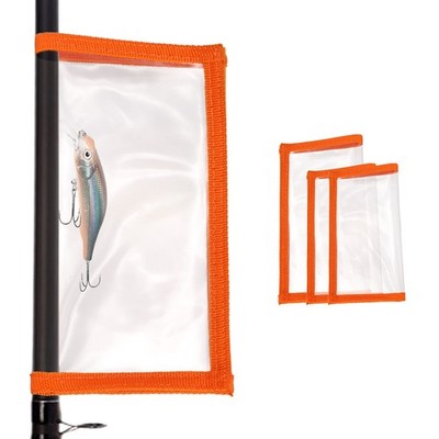 4 Pack Fishing Lure Wrap 2 Size Durable Clear PVC Lure Covers Orange