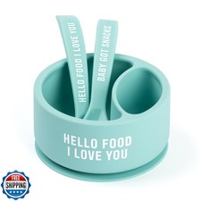 Bella Tunno Silicone Suction Bowl and Spoons for Toddlers and Babies, Food Gr