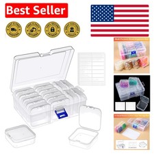 Elegant Mini Plastic Organizer Box Set with Hinged Lids for DIY Projects
