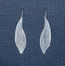 925 Sterling Silver Silpada Jewelry Leaf Dangle Earrings 3"