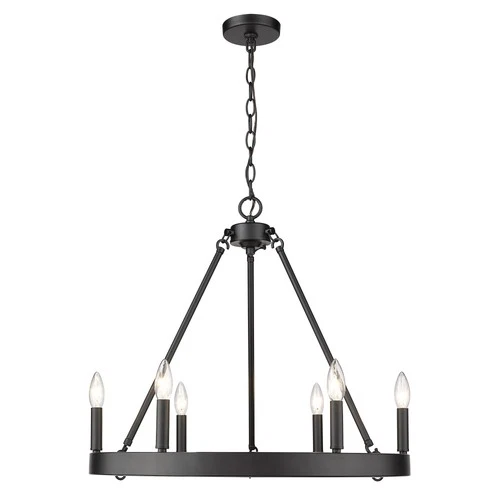 Golden Lighting 1017-6 Alastair 6 Light 24"W Taper Candle - Black - Picture 3 of 3