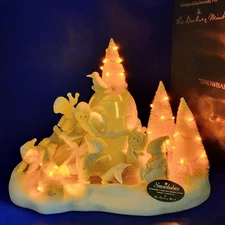 RARE Danbury Mint SNOWBABIES CHRISTMAS SKATING SCENE Dept 56 In Box #56.06504