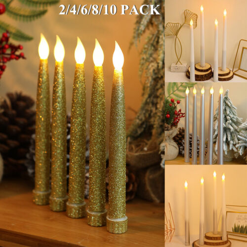 Flameless LED Taper Candles LED Taper Candles Xmas Decor Electric Candle Lights - Picture 1 of 39