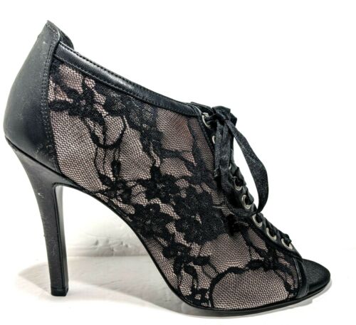 NINE & CO Lace High Heel booties Size 9.5 shoes Black - NEW with defects