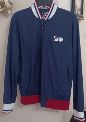 Brooks Brothers x FILA Stadium Jacket Navy Blue Bomber Windbreaker Size M