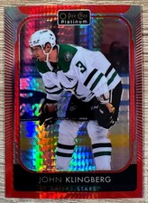2021-22 OPC PLATINUM HOCKEY JOHN KLINGBERG RED PRISM SP #191/199 #149 DALLAS!