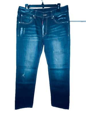 Dsquared2 Jeans Mens 50 Slim Fit Button Fly Distressed Paint Italy Fits 32x32