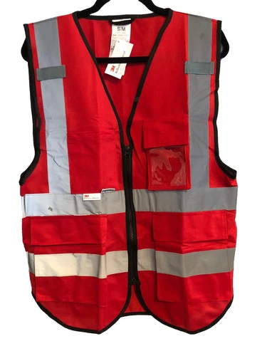 Salzmann 3M Multi-Pocket Reflective Safety Working Vest Zip Size S/M Orange - product listing photo