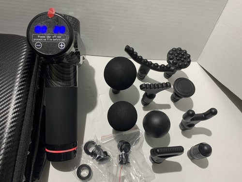 Massage Gun Deep Tissue Percussion Quiet Muscle Vibrating 20 Speed With 10 Heads - Picture 10 of 12