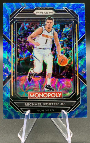 2022-23 Michael Porter Jr. Monopoly Prizm Blue Tiger Stripe Boardwalk Prizm SSP