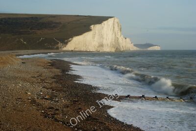 Photo 6x4 Wave Motion at Cuckmere Haven (1) Exceat A wave rolls up the be c2010