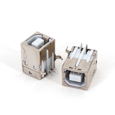 10Pcs USB Type B Female 4Pin Right Angle Socket PCB Mount Solder Connector