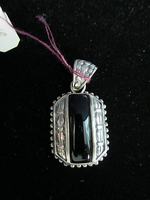 Onyx Anhänger länglich Machermarke FAS 925 Sterling Silber Fassung Neu 
