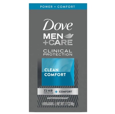 Dove Men + Care 96 Hour Clinical Protection Antiperspirant Clean Comfort 1.7 Oz