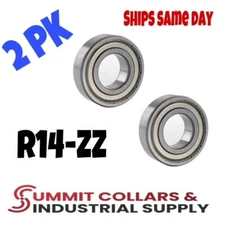 (2 QTY) R14-ZZ Metal Sealed Deep Groove Ball Bearings - 7/8" x 1-7/8" x 1/2"