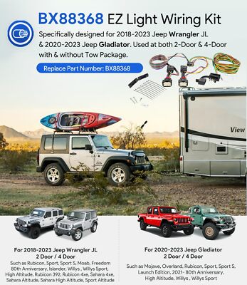 Replacement for Blue Ox BX88368 EZ Light Wiring Harness Kit for