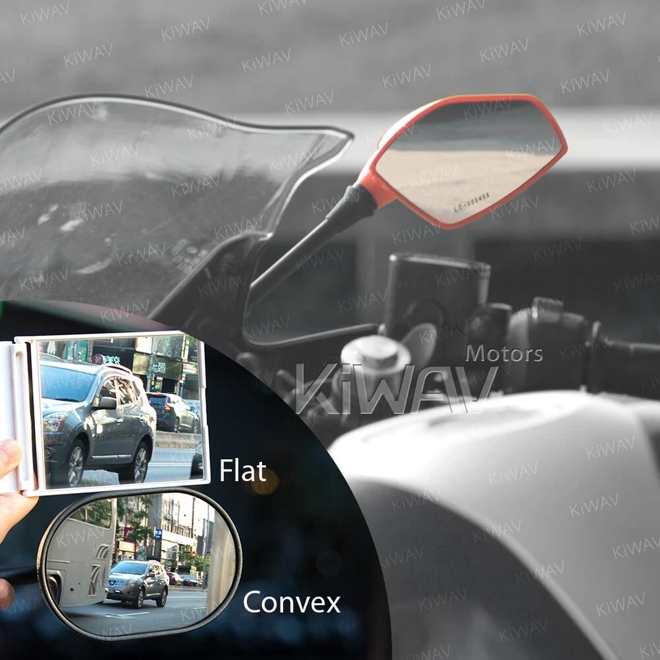 Fairing mirrors orange FIN style wider view convex fits Honda CBR 1000F 93-96 - Imagem 4 de 4