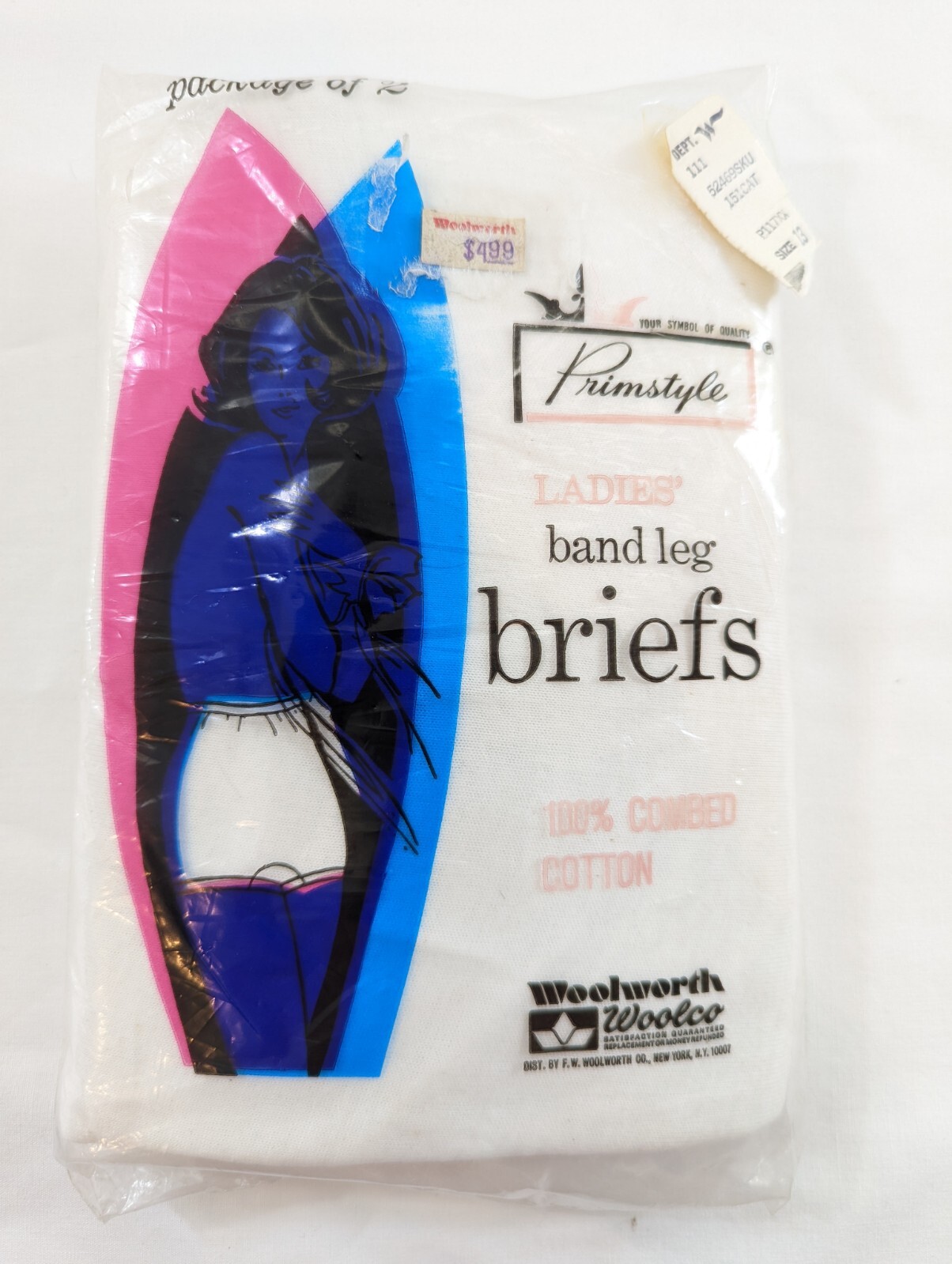 2 Pack Vintage Panties Primstyle Woolworths NWT Sz 13 Band Leg Briefs