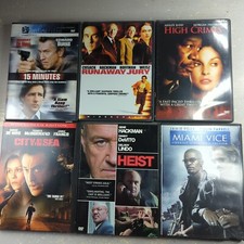 Lot Of Action Movie DVDs Heist 15 Minutes Miami Vice High Crimes City By The Sea