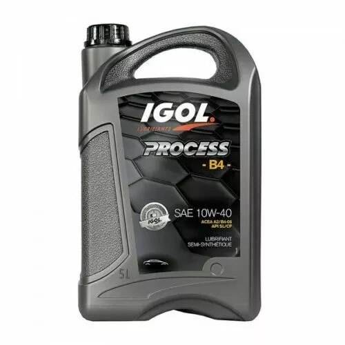 Huile Moteur 10W40 Igol Process B4 5L lubrifiant semi-synthétique anti-usure essence diesel