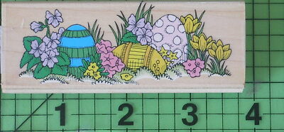 Easter Egg Garden F363 rubber stamp by Hero Arts Easter Flowers Painted Eggs