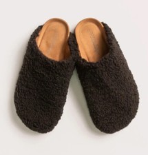P.J. Salvage PJ Black Sherpa Upper Classic Slip On Mule Slippers Medium 8