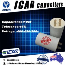 10.0uF Run Capacitor ICAR P0 Plastic 400/450/500V Long Life cap motor pump