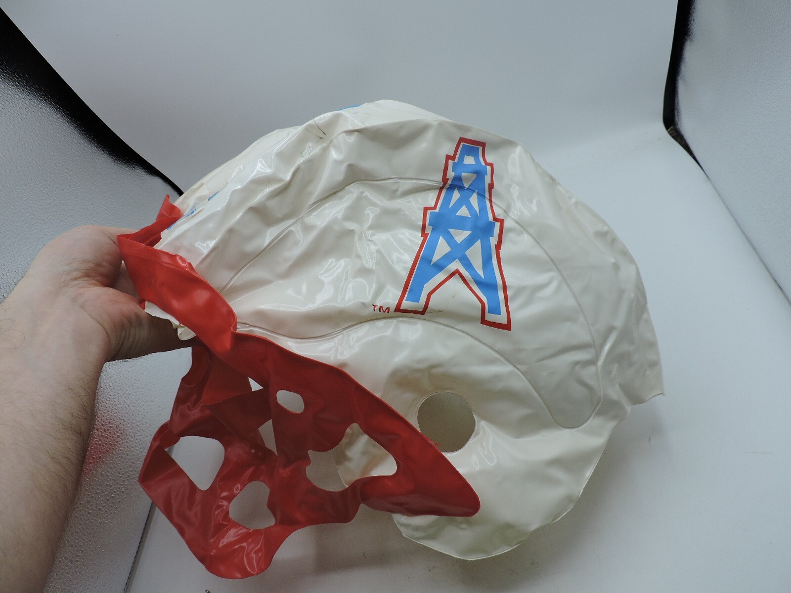 Vintage Houston Oilers Inflatable Blow Up Helmet 1990s NFL Tennessee