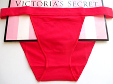 VICTORIA'S SECRET PINK High Leg String Bikini Panty XL Red VS Love Script NWT