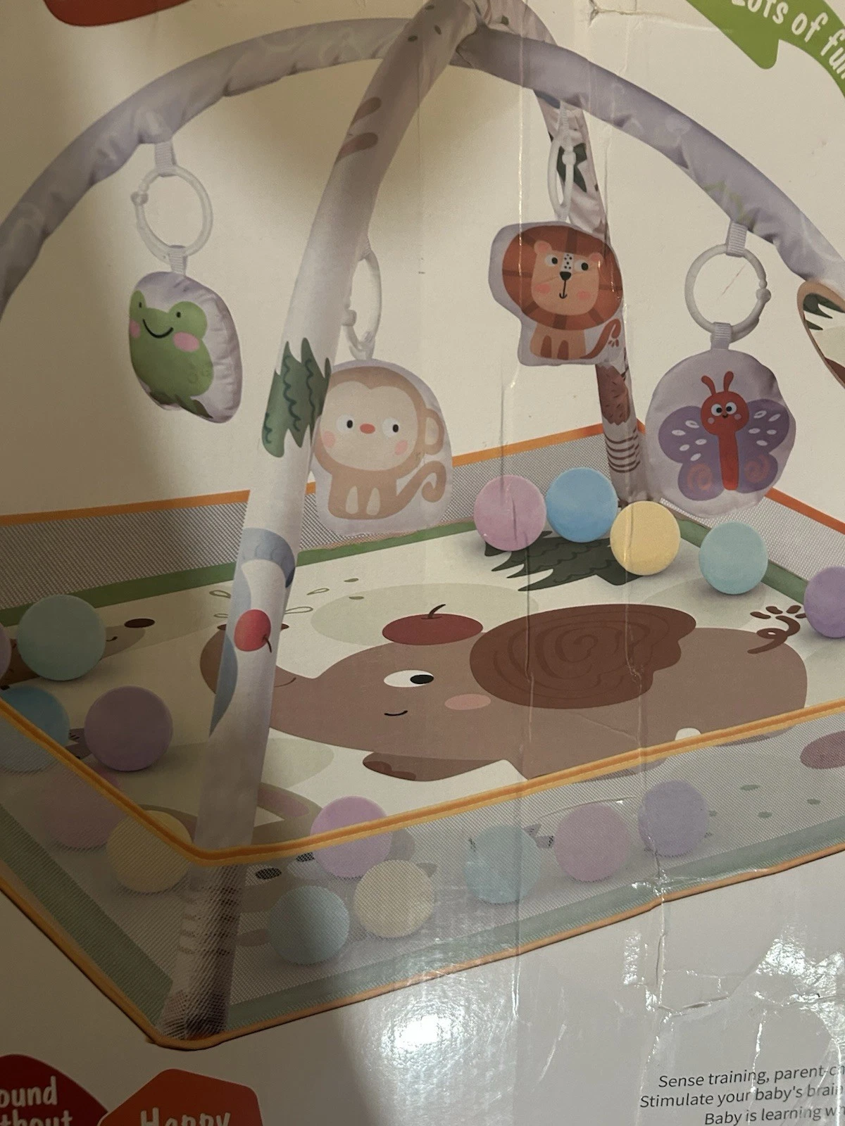 Baby Activity Play Mat & Ball Pit Pastel Animals Gym New Open Box